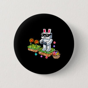 Happy Easter Bunny Video Game Egg Hunting Rabbit G 6 Cm Round Badge