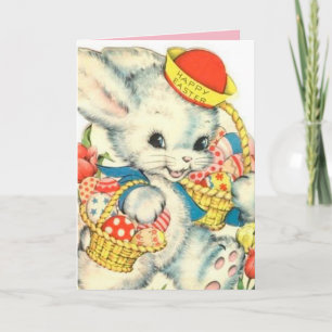 Happy Easter Bunny Vintage Nostalgic card