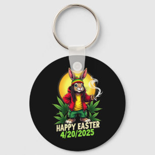 Happy Easter Bunny Weed  Key Ring