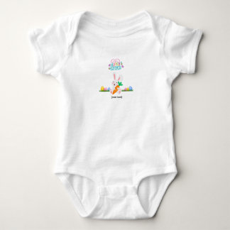 Happy Easter Bunny with Carrot - Colorful Baby Bod Bodysuit