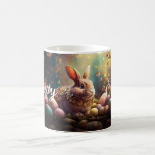 Happy Easter Bunny with Easter eggs Coffee Mug