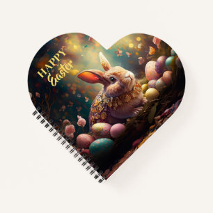 Happy Easter Bunny with Easter eggs Notebook