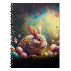 Happy Easter Bunny with Easter eggs Notebook