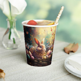 Happy Easter Bunny with Easter eggs Paper Cups