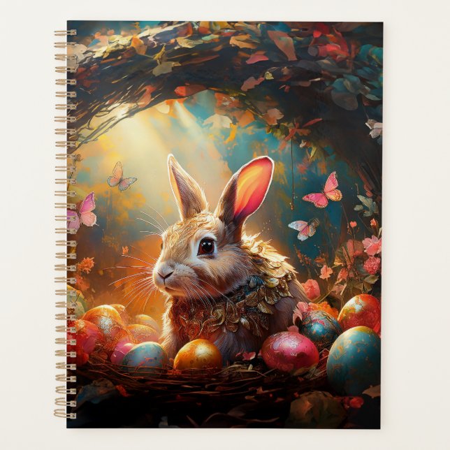 Happy Easter Bunny with Easter eggs Planner (Front)
