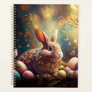 Happy Easter Bunny with Easter eggs Planner