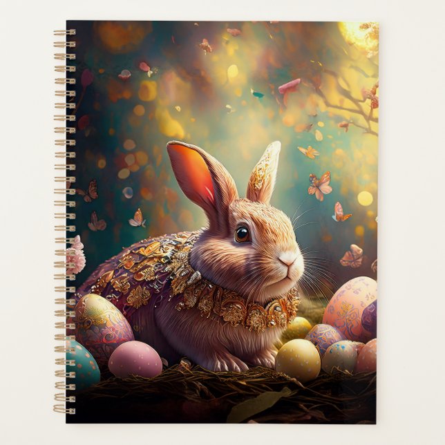 Happy Easter Bunny with Easter eggs Planner (Front)