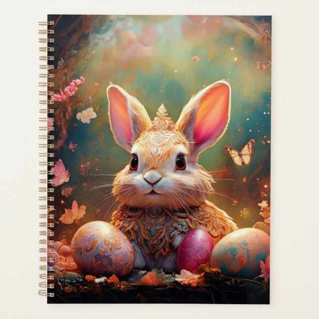 Happy Easter Bunny with Easter eggs Planner (Front)
