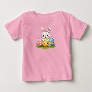 Happy Easter Bunny with eggs Baby T-Shirt