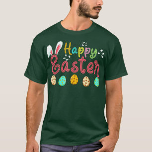 Happy Easter Bunny With Eggs For Women Girls Boys T-Shirt