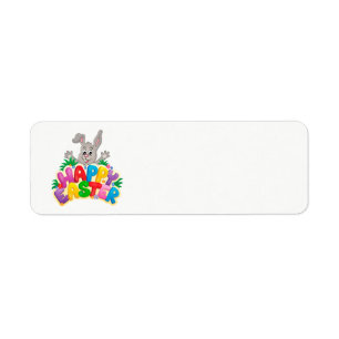Happy Easter Bunny With text Return Address Label