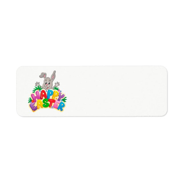 Happy Easter Bunny With text Return Address Label (Front)