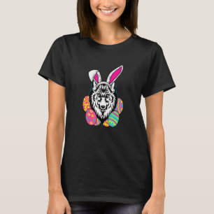Happy Easter Bunny Wolf Funny Animal Christian T-Shirt