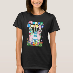 Happy Easter Bunny Womens Llama Easter Egg Outfit T-Shirt
