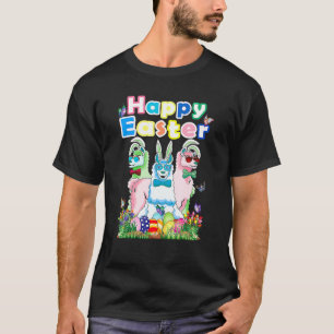 Happy Easter Bunny Womens Llama Easter Egg Outfit T-Shirt
