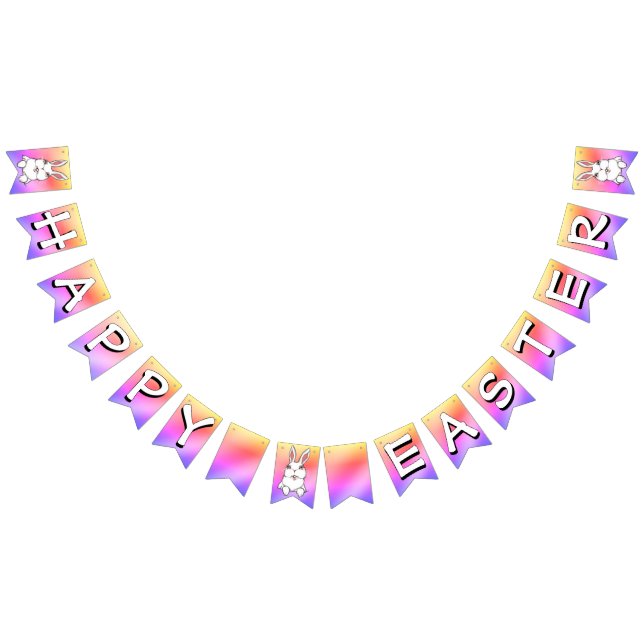 Happy Easter Bunting Banner Easter Bunny Decoratio (All)