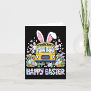 Happy Easter Bus Driver Bunny Easter School Bus Card