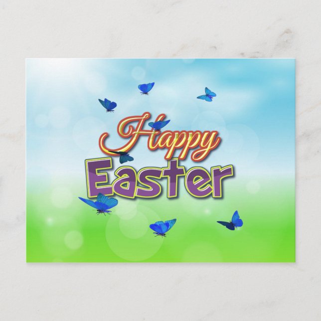 Happy Easter butterflies Postcard (Front)