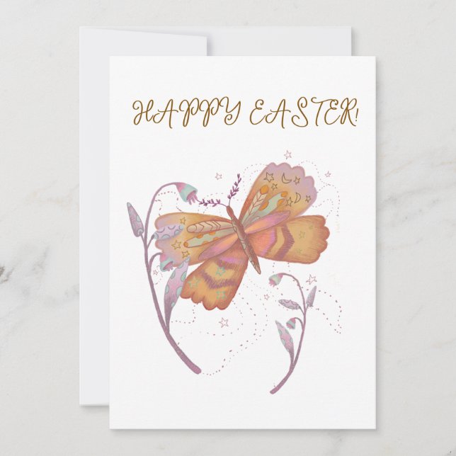 Happy Easter butterfly  Holiday Card (Front)