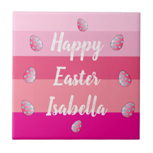 Happy Easter Candy Colours And Eggs Ceramic Tile