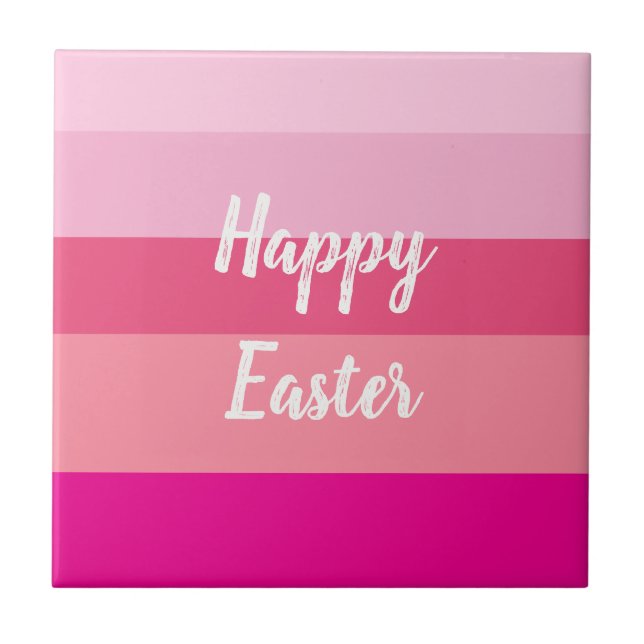 Happy Easter Candy Colours Throw Pillow Ceramic Tile (Front)