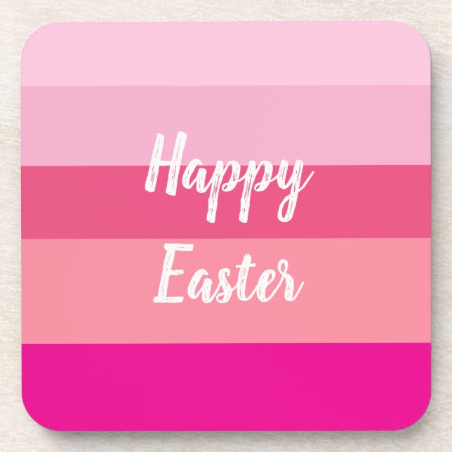 Happy Easter Candy Colours Throw Pillow Coaster (Front)