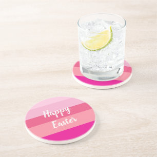 Happy Easter Candy Colours Throw Pillow Coaster