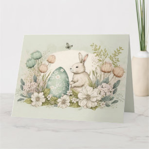 Happy Easter Card, Cute Bunny Card
