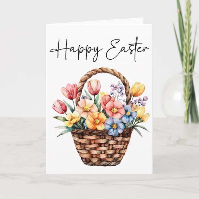 Happy Easter Card, Easter Basket Card (Front)