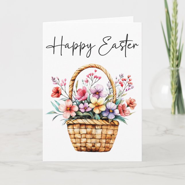 Happy Easter Card, Easter Basket Card (Front)