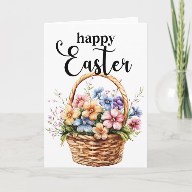 Happy Easter Card, Easter Basket Card (Front)