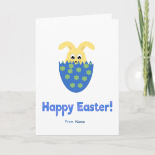 Happy Easter card in blue