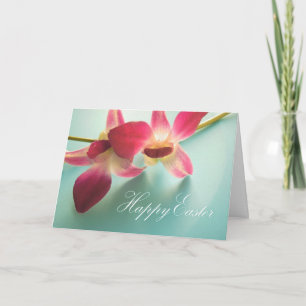 Happy Easter Card (magenta orchids)