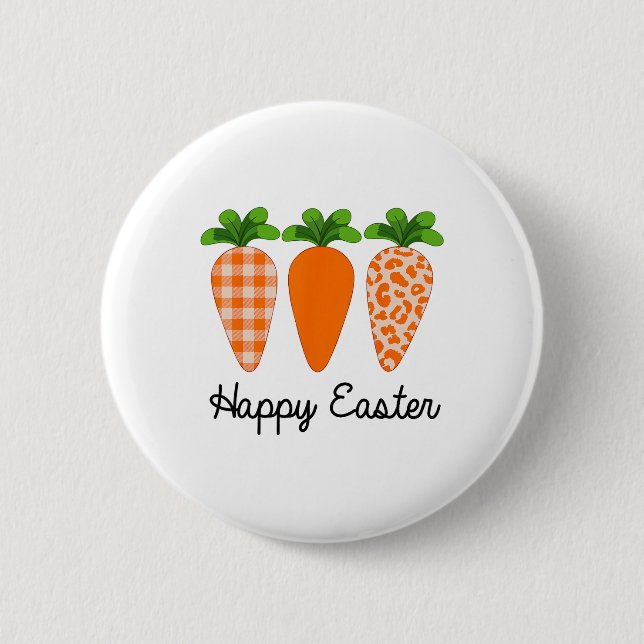 Happy Easter Carrot Cute Easter  6 Cm Round Badge (Front)