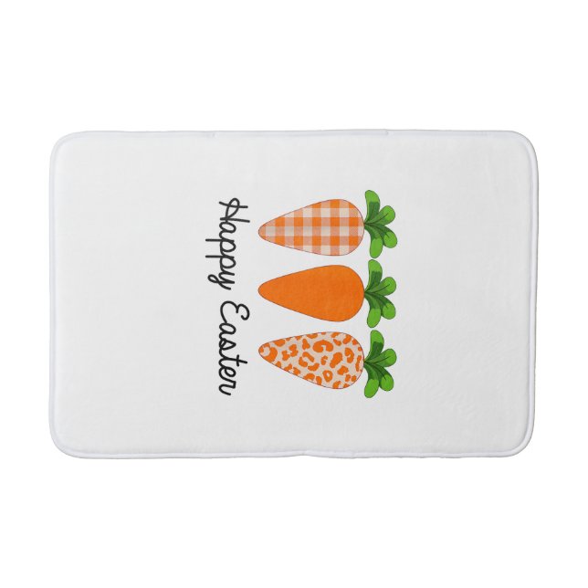 Happy Easter Carrot Cute Easter T-Shirt Bath Mat (Front)