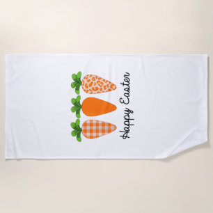 Happy Easter Carrot Cute Easter T-Shirt Beach Towel