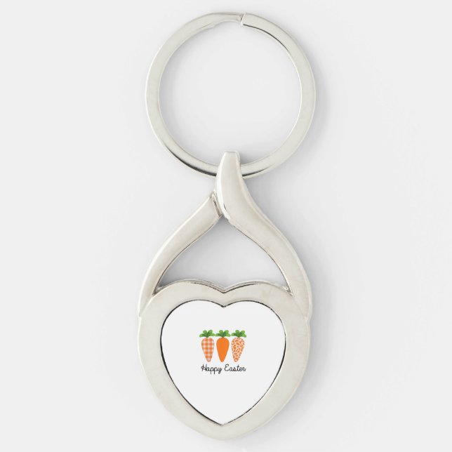 Happy Easter Carrot Cute Easter T-Shirt Key Ring (Front)