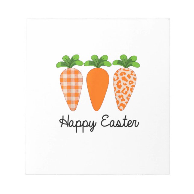 Happy Easter Carrot Cute Easter T-Shirt Notepad (Front)