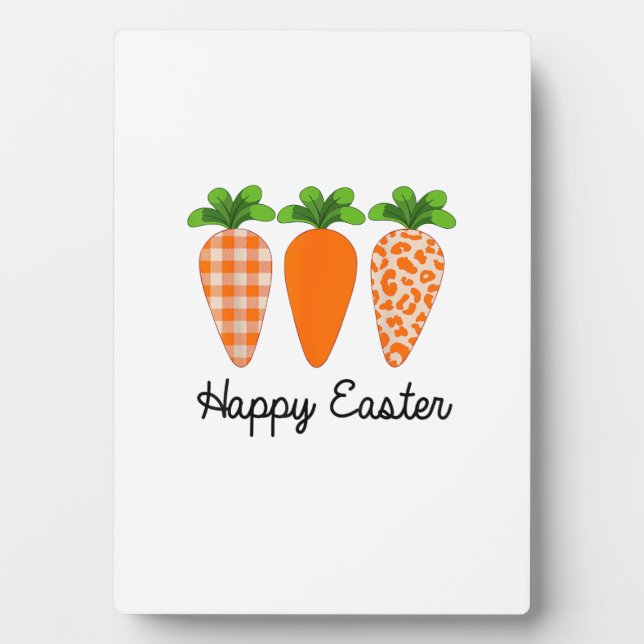 Happy Easter Carrot Cute Easter T-Shirt Plaque (Front)