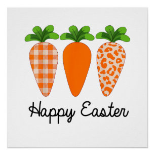 Happy Easter Carrot Cute Easter T-Shirt Poster