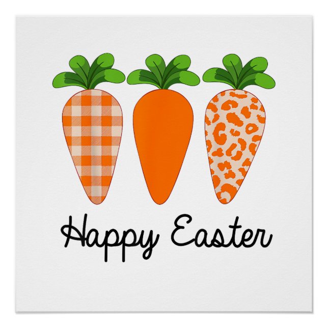 Happy Easter Carrot Cute Easter T-Shirt Poster (Front)