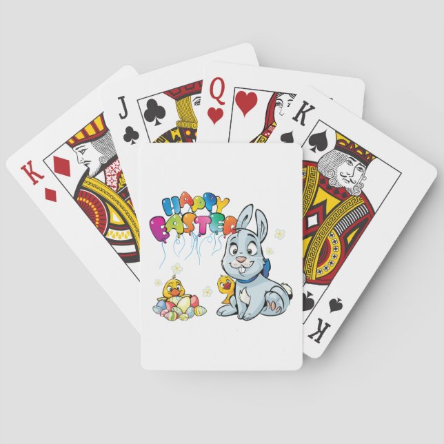 Happy Easter Cartoon Playing Cards (Back)