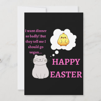 Happy Easter Cat Lovers and Vegans - Holiday Card