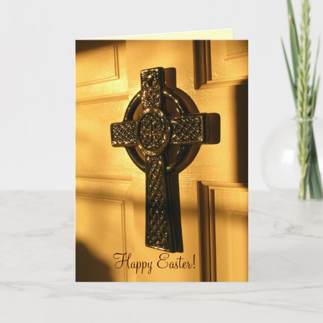 Happy Easter Celtic Cross card (Front)
