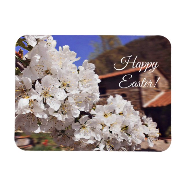 Happy Easter. Cherry Blossom. Magnet (Horizontal)