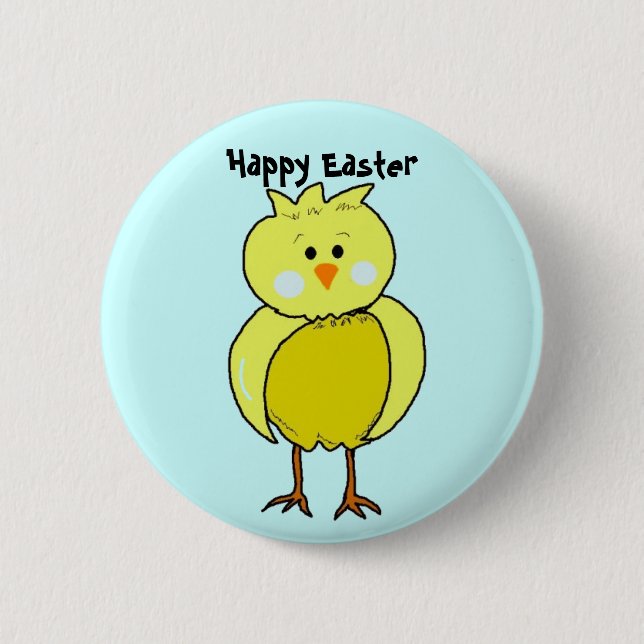 Happy Easter Chick 6 Cm Round Badge (Front)