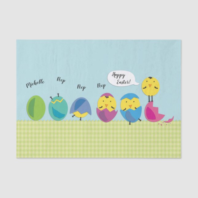 Happy Easter Chick Add Name Tissue Paper (Front)