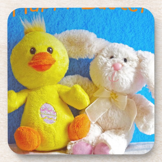 Happy Easter Chick + Bunny Coaster (Front)
