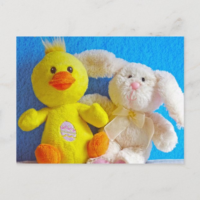 Happy Easter Chick + Bunny Holiday Postcard (Front)