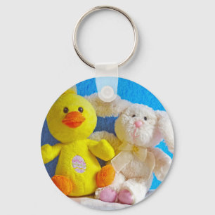 Happy Easter Chick + Bunny Key Ring